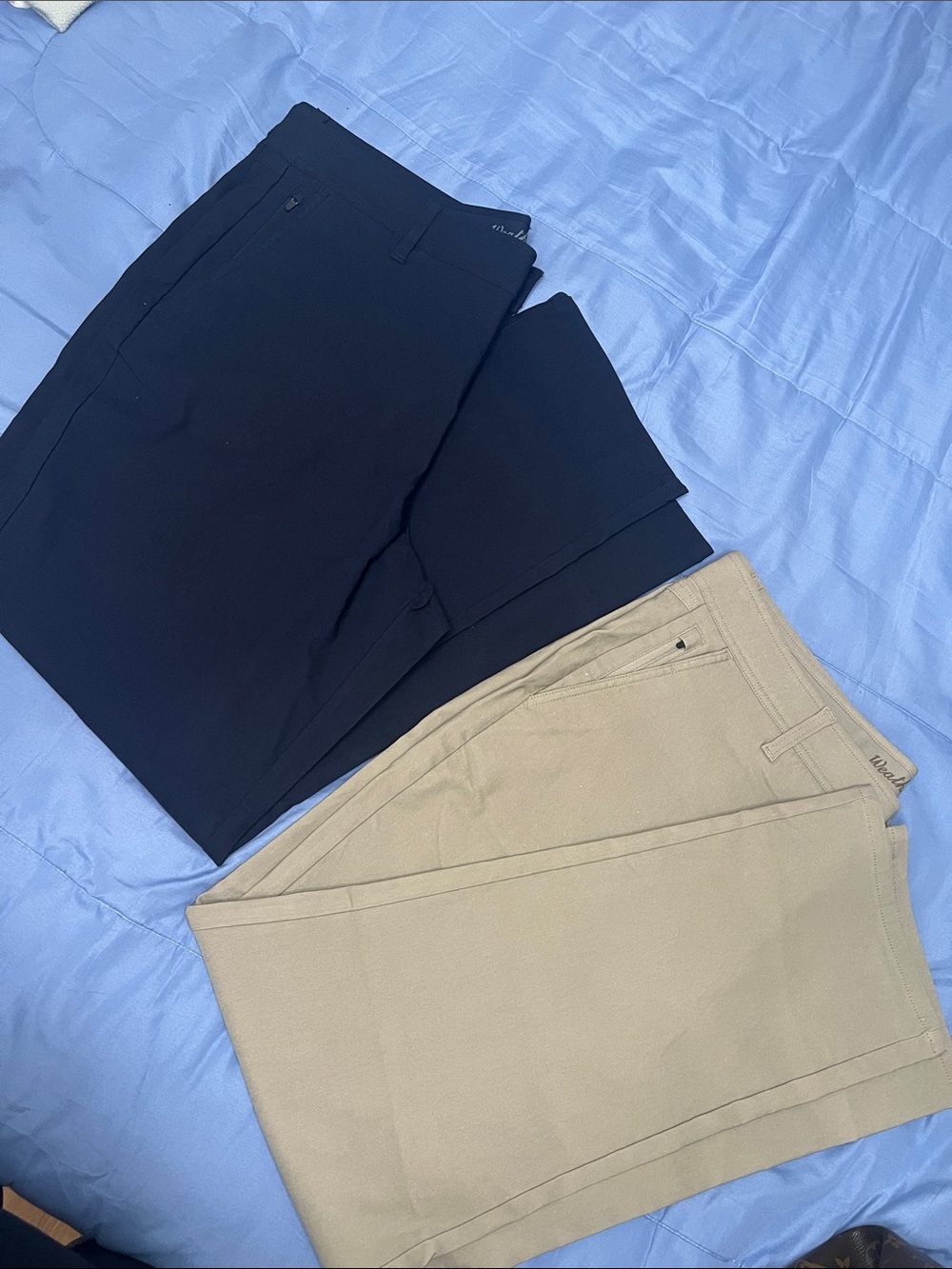 Weatherproof Vintage Men's Black and Khaki Dress Pants - Classic Straight Fit.